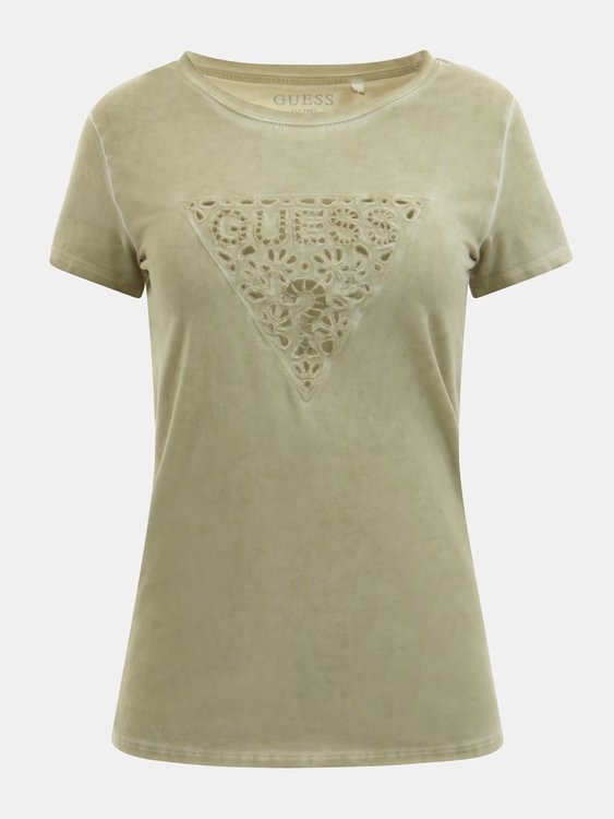 Luxusní Eyelet triko, Zelená barva, XS, S, M, L