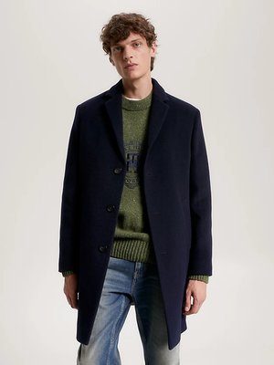 Tommy Hilfiger – DC Wool Mix kabát, Navy barva