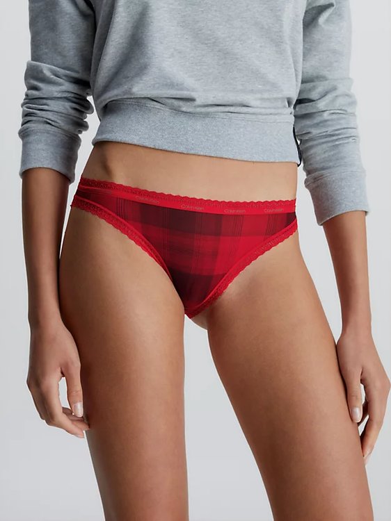 Lace Edge bikiny 3ks – Calvin Klein Underwear, Červená barva Ženy