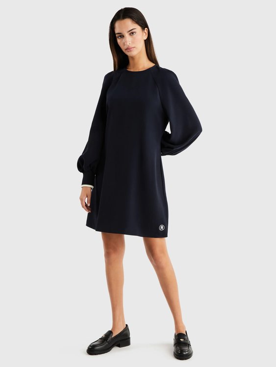 Rib Cuff Short šaty – Tommy Hilfiger, Modrá barva Ženy