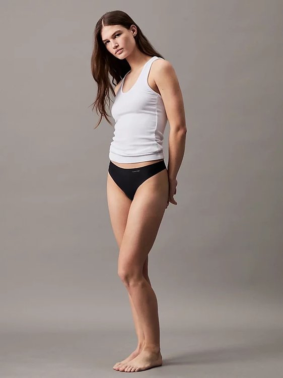 Invisibles tanga 3ks Černá, Krémová, Šedá barva Ženy