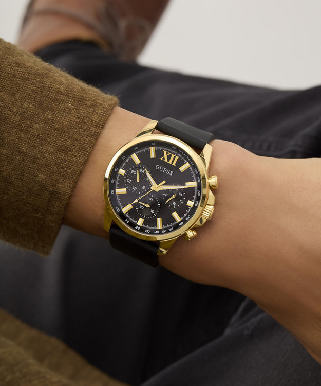 GUESS, Černá, Zlatá barva Walker hodinky