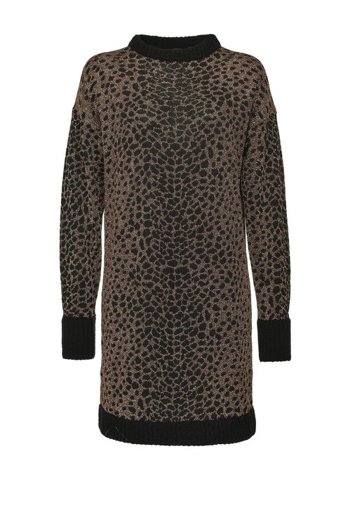 Pinko – Pressione šaty, Černá, Hnědá barva