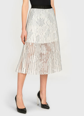 Elastic Logo sukně – GUESS, Bílá barva Ženy