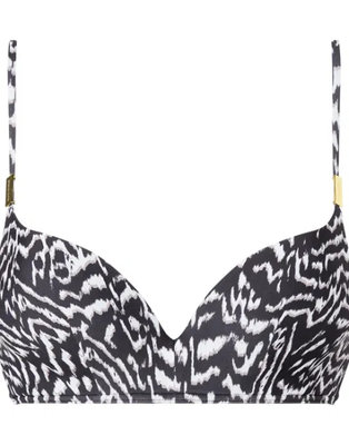 Módní Plavky - Horní díl, Bílá, Černá barva, 2021