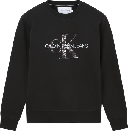 Calvin Klein Jeans – Monogram mikina, Černá barva 1