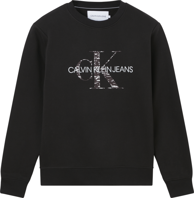 Calvin Klein Jeans – Monogram mikina, Černá barva 1