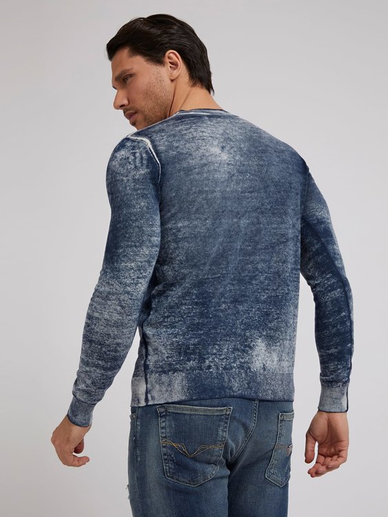 Mason printed svetr Modrá barva Muži