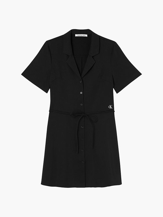 Collar back šaty Černá barva Ženy