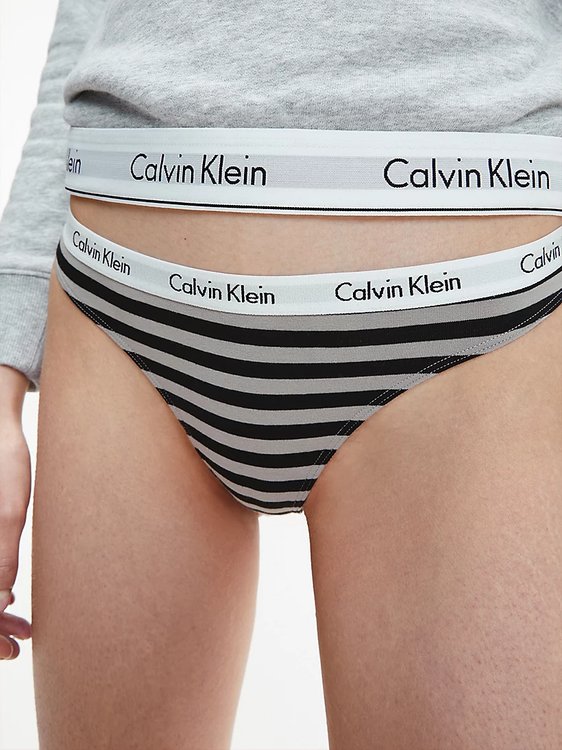 Carousel tanga 3ks – Calvin Klein Underwear, Růžová, Šedá barva Ženy