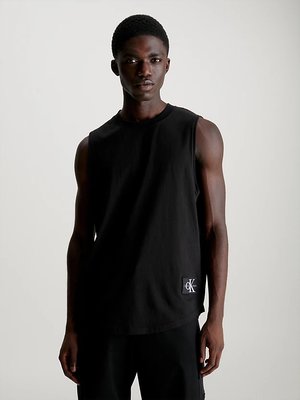 Calvin Klein Jeans – Monologo Badge top, Černá barva