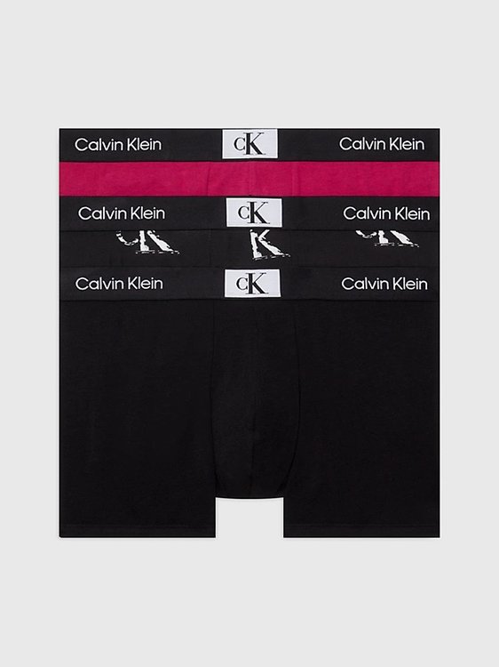 Calvin Klein Underwear – CK 96 Cotton boxery 3ks, Černá, Červená barva