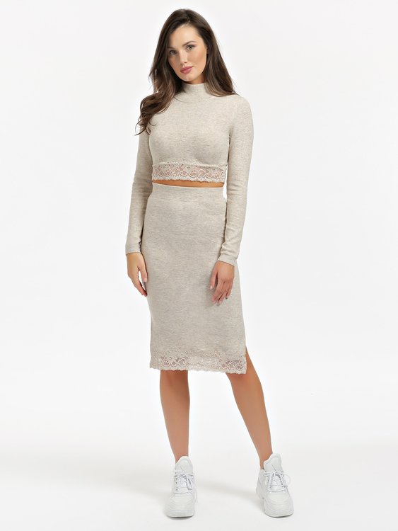 Sukně Althea – Guess, Krémová barva Ženy, Ženy