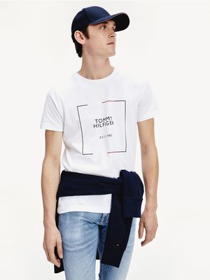 Tommy Hilfiger – TH Logo Triko, Bílá barva