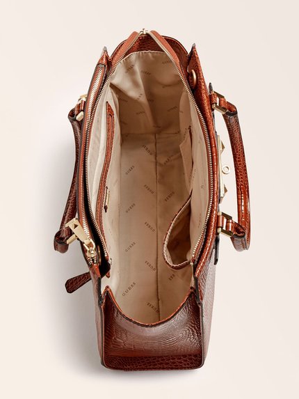 Guess – Raffie kabelka, Hnědá barva 1