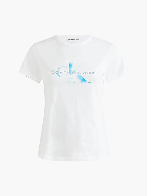 Aqua monogram tričko Bílá barva Ženy