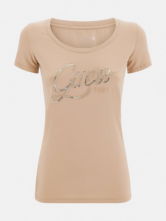 Luxusní Bryanna triko, Béžová barva, XS, S, M