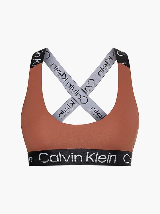 Calvin Klein Performance – Gym podprsenka, Hnědá, Oranžová barva