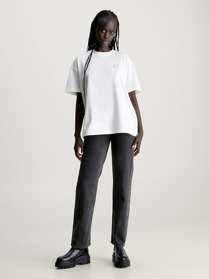 Módní Embro Badge triko, Bílá barva, 2024