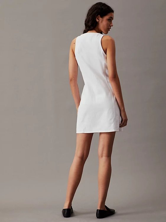 Zip Through Sleevele šaty – Calvin Klein Jeans, Bílá barva Ženy