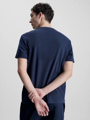 MICRO LOGO INTERLOCK triko s/s – Calvin Klein, Modrá barva Muži