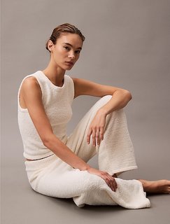 Luxusní Plush Sweater kalhoty, Krémová barva, XS, S, M, L