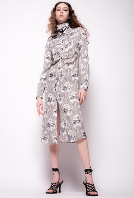 Módní Printed šaty, Bílá, Modrá barva, 2022