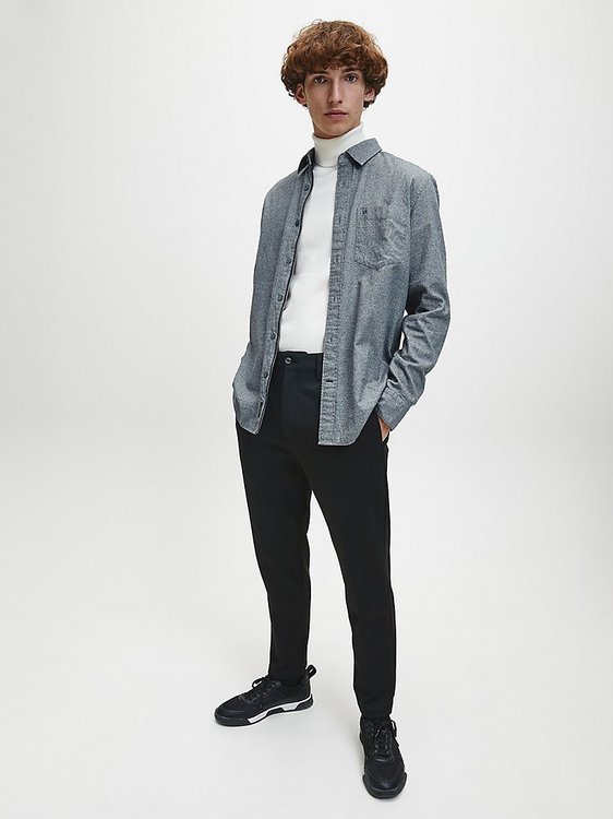 Flannel Košile – Calvin Klein, Šedá barva Muži, Muži