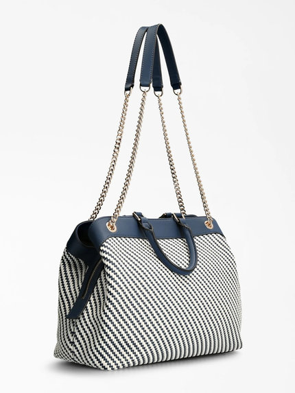 Luxusní Downtown Hassie kabelka, Bílá, Modrá barva, T/U