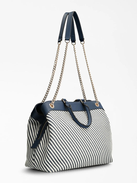 Luxusní Downtown Hassie kabelka, Bílá, Modrá barva, T/U