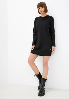 Módní Side repeat šaty, Černá barva, 2022