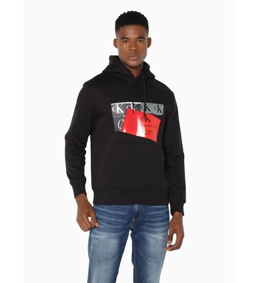 Calvin Klein Jeans – Disrupted mikina, Černá barva