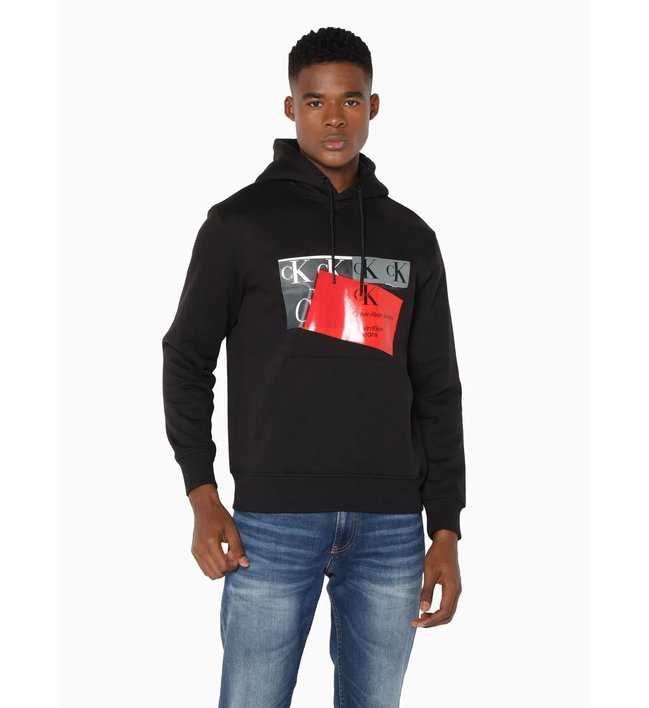 Calvin Klein Jeans – Disrupted mikina, Černá barva