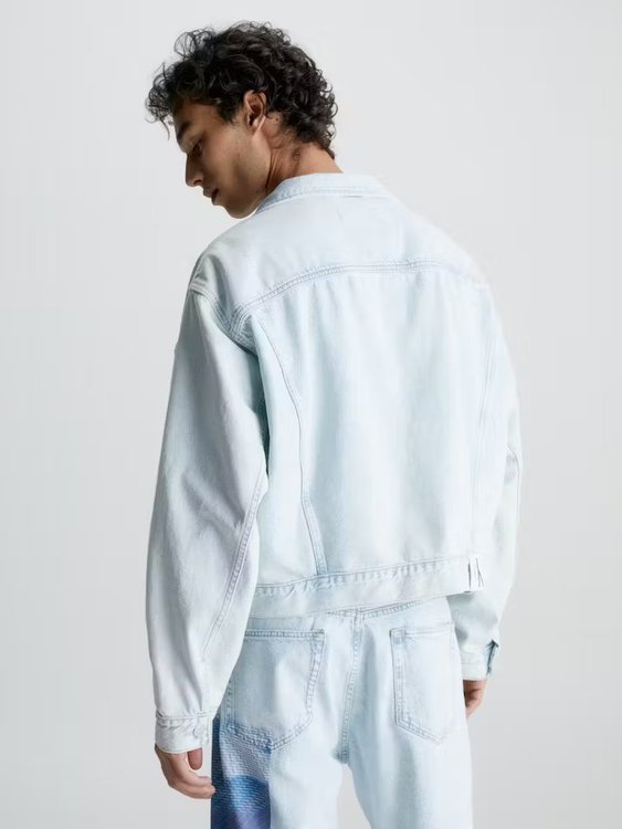 Boxy Oversized Denim bunda – Calvin Klein Jeans, Modrá barva Muži