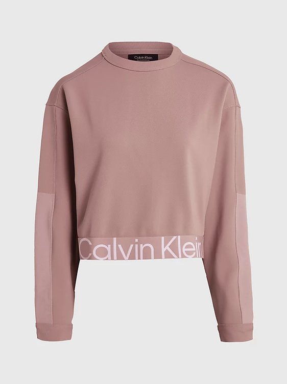 Pullover Twill mikina Růžová barva Ženy