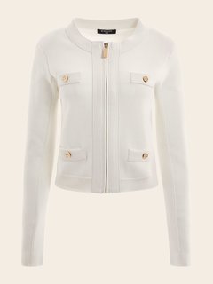 Gio Zipper svetrová bunda Bílá barva Ženy