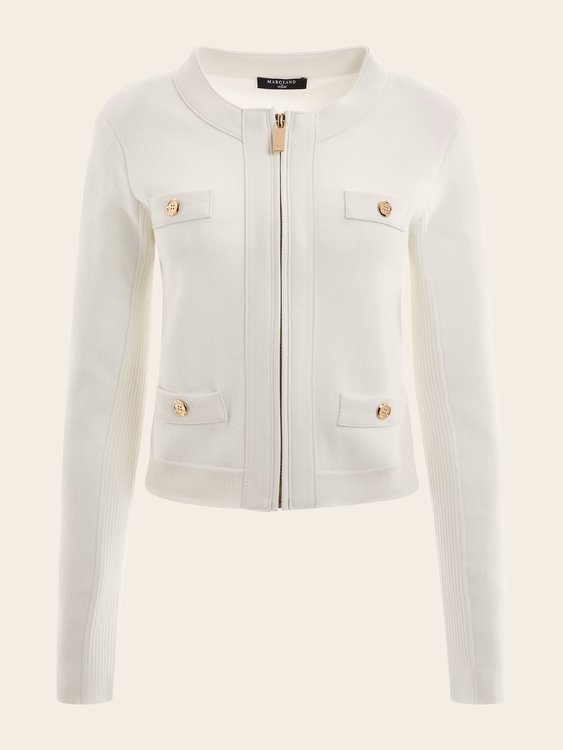 Gio Zipper svetrová bunda Bílá barva Ženy
