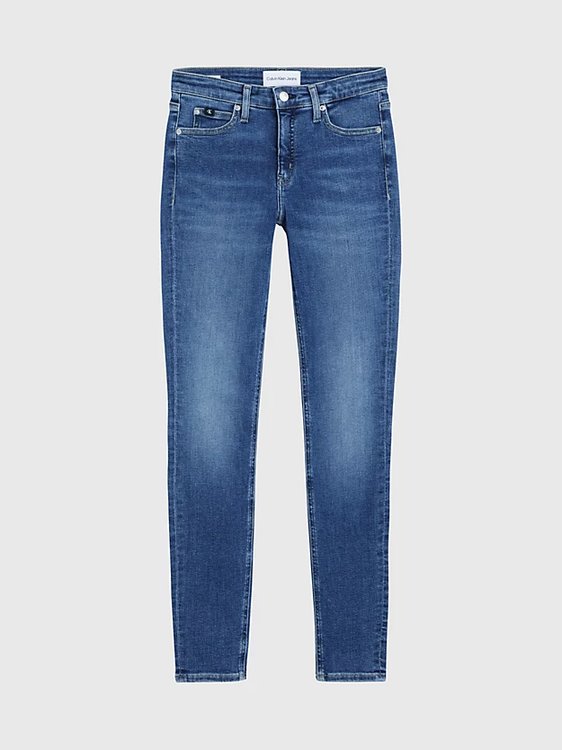 Mid Rise Skinny jeany Modrá barva Ženy