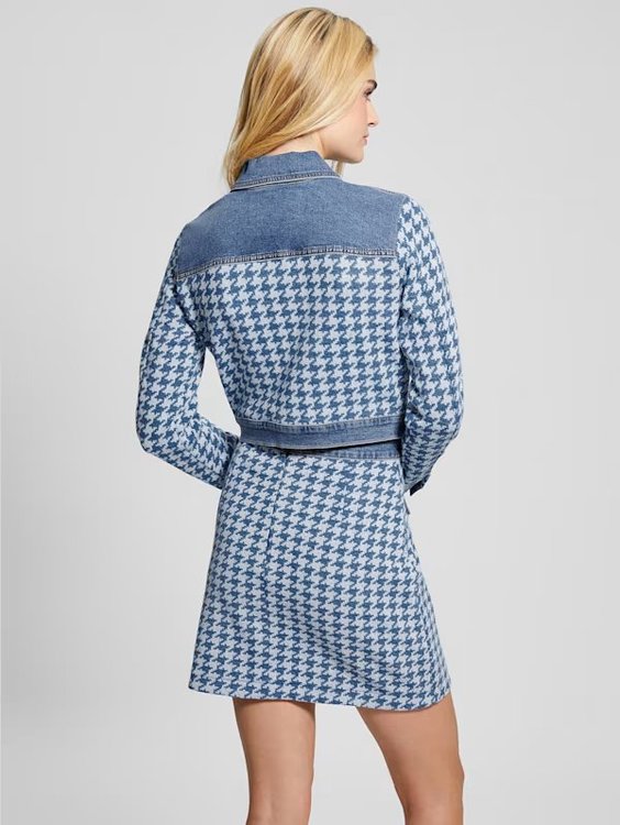 Módní W4RN55D59L1-PWAS BUNDA DENIM, Modrá barva, 2024