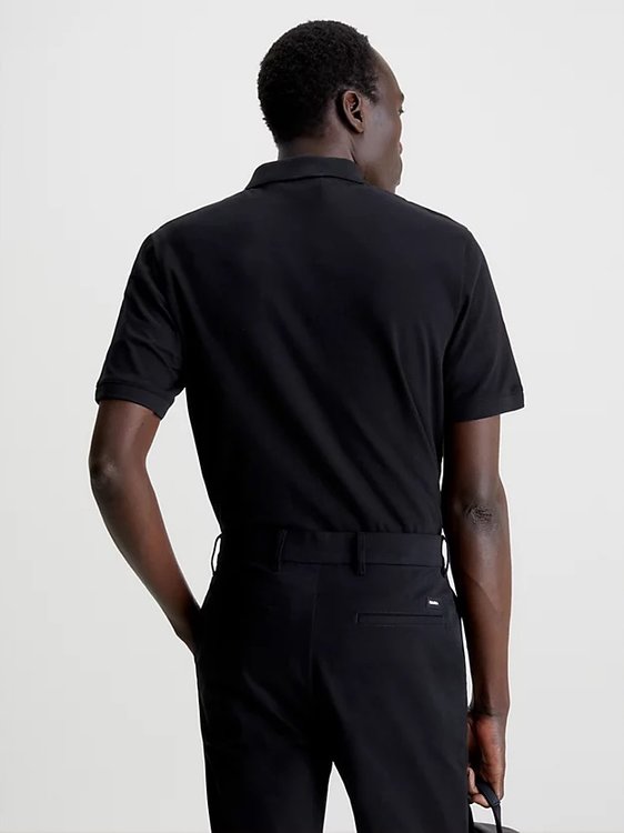 Stretch Pique Slim polo – Calvin Klein, Černá barva Muži