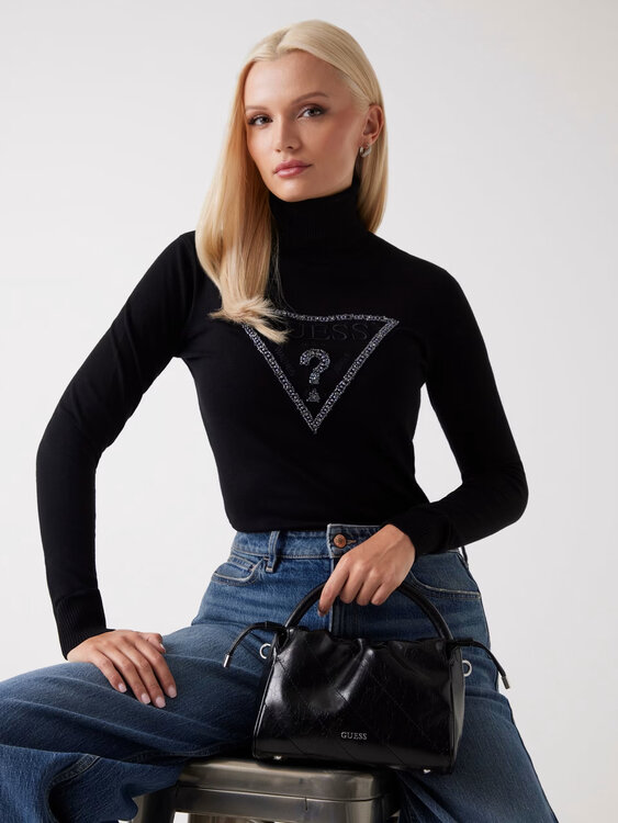 Melanie Triangle Logo rolák – GUESS, Černá barva Ženy