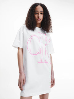 Calvin Klein Jeans – Illuminated šaty, Bílá barva 1