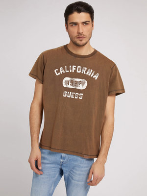 Legacy triko – Guess, Hnědá barva Muži