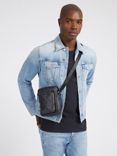 Luxusní Vezzola crossbody, Černá barva, T/U