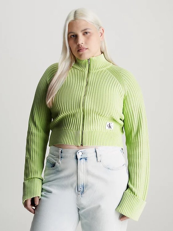 Washed Monologo svetr – Calvin Klein Jeans, Zelená barva Ženy