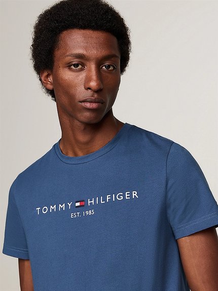 Módní Tommy Logo triko, Modrá barva, 2024