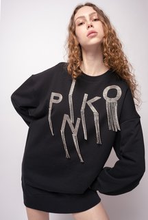 Pinko, Černá barva Organic logo mikinové šaty