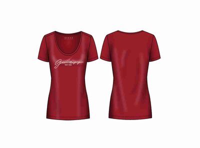 Front logo tričko – Guess, Červená barva Ženy, Ženy, Ženy, Ženy, Ženy, Ženy 1