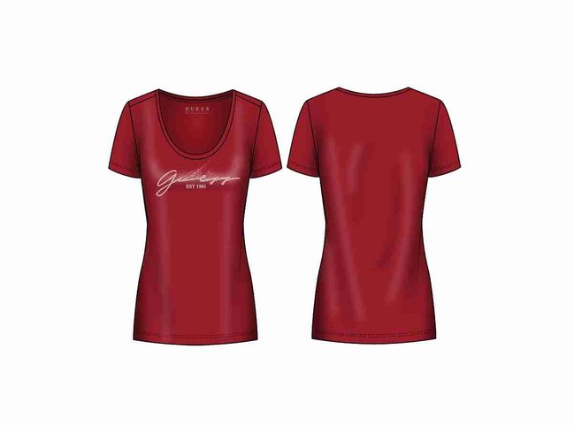 Front logo tričko – Guess, Červená barva Ženy, Ženy, Ženy, Ženy, Ženy, Ženy 1