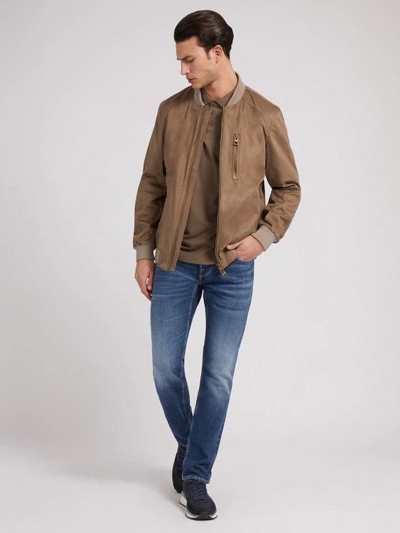 Faux Suede bunda Hnědá barva Muži